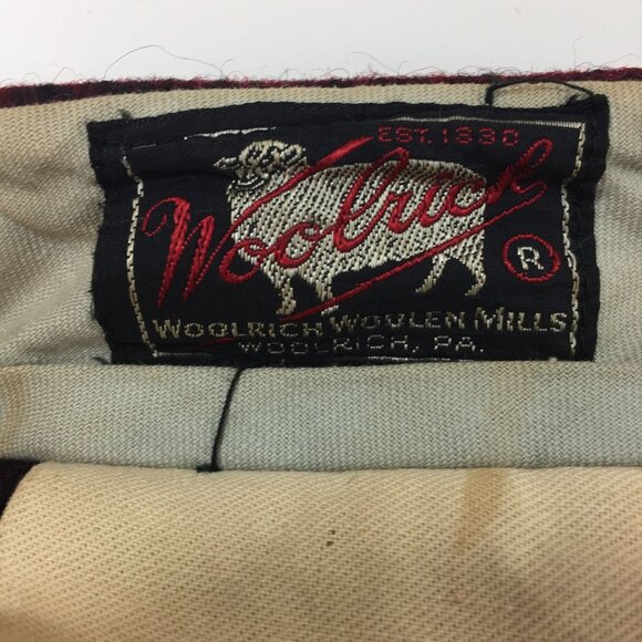 Vintage 1940s Mens Woolrich Mackinaw Red Black Plaid Pants Hunting Wool Size 46 - Picture 9 of 13